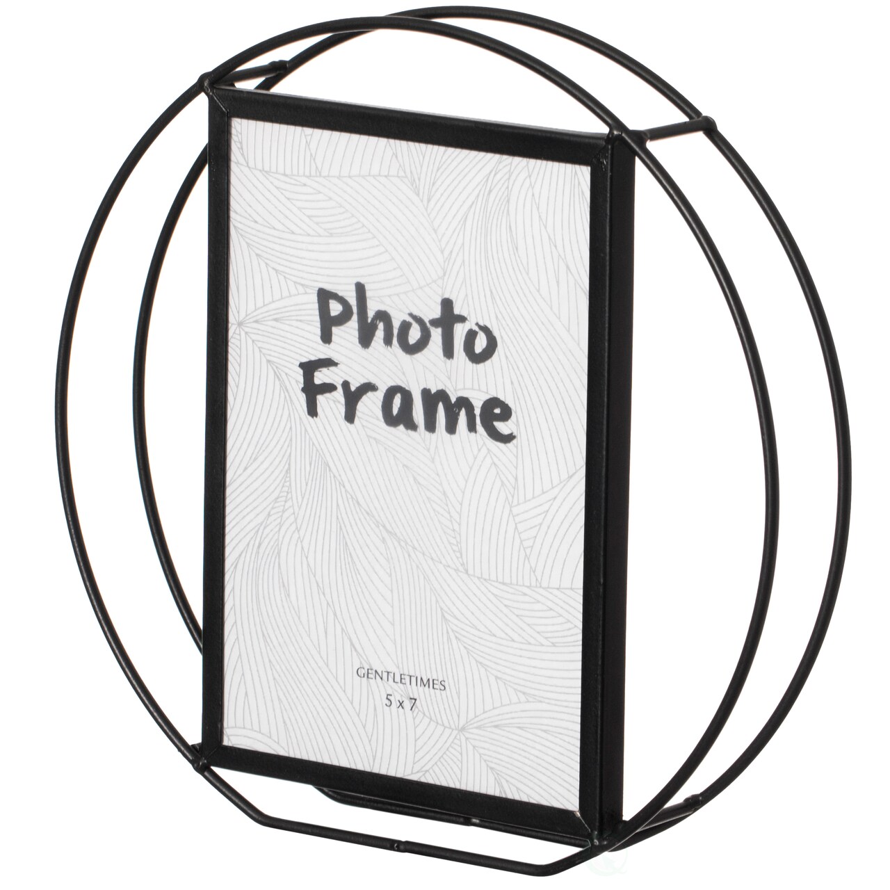 Modern Circle Shape Black Metal Decor Photo Frame for Tabletop Display